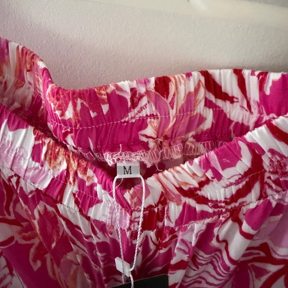 Floral Pink & White Maxi Skirt with Elastic Waist - Picture 4 of 6